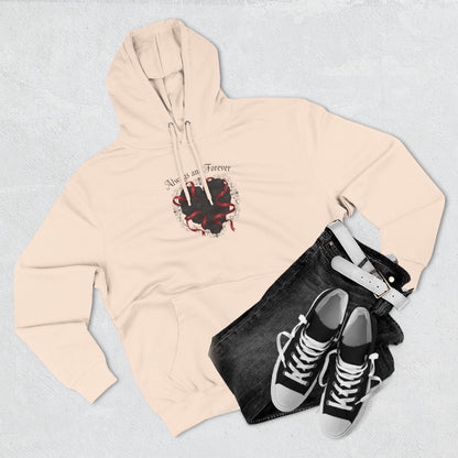 Rose Heart Hoodie — "Always and Forever" Gothic Floral Fleece Pullover