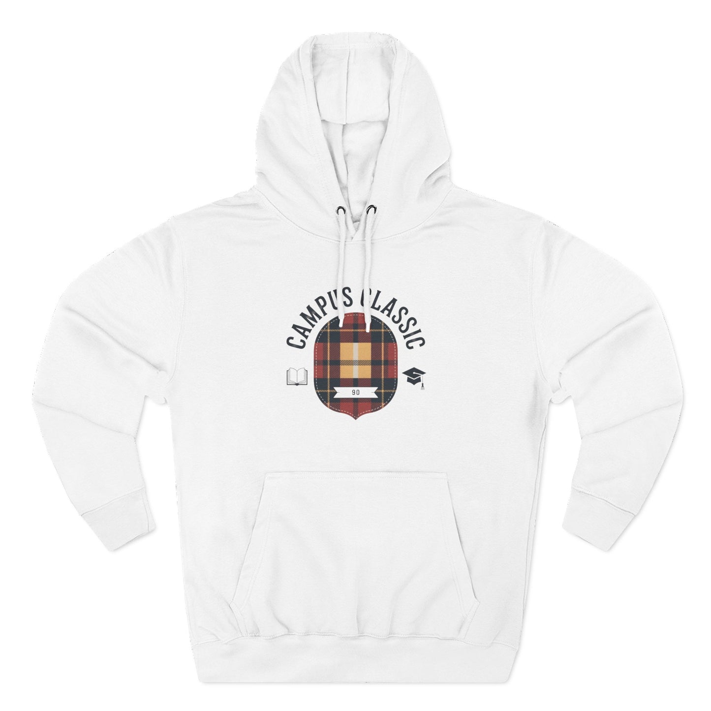 Campfire Classic Plaid Hoodie — Vintage Camping Fleece Pullover