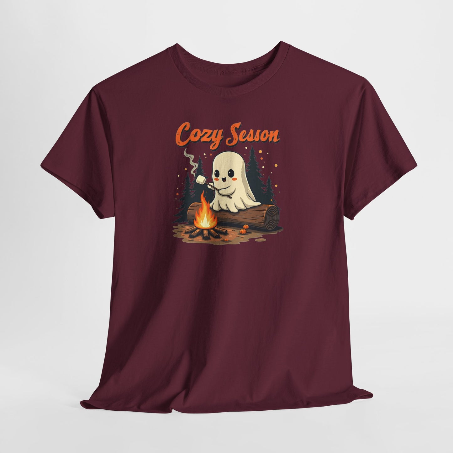 Cozy Season Tee — Cute Ghost Campfire Halloween T-Shirt