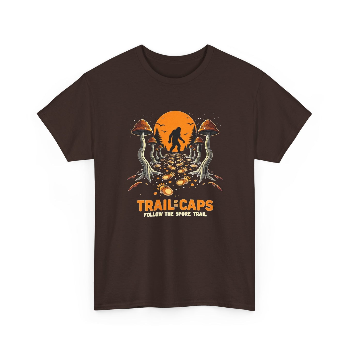 Trailcaps Mushroom Tee — “Follow the Spore Trail” Forest Adventure Shirt