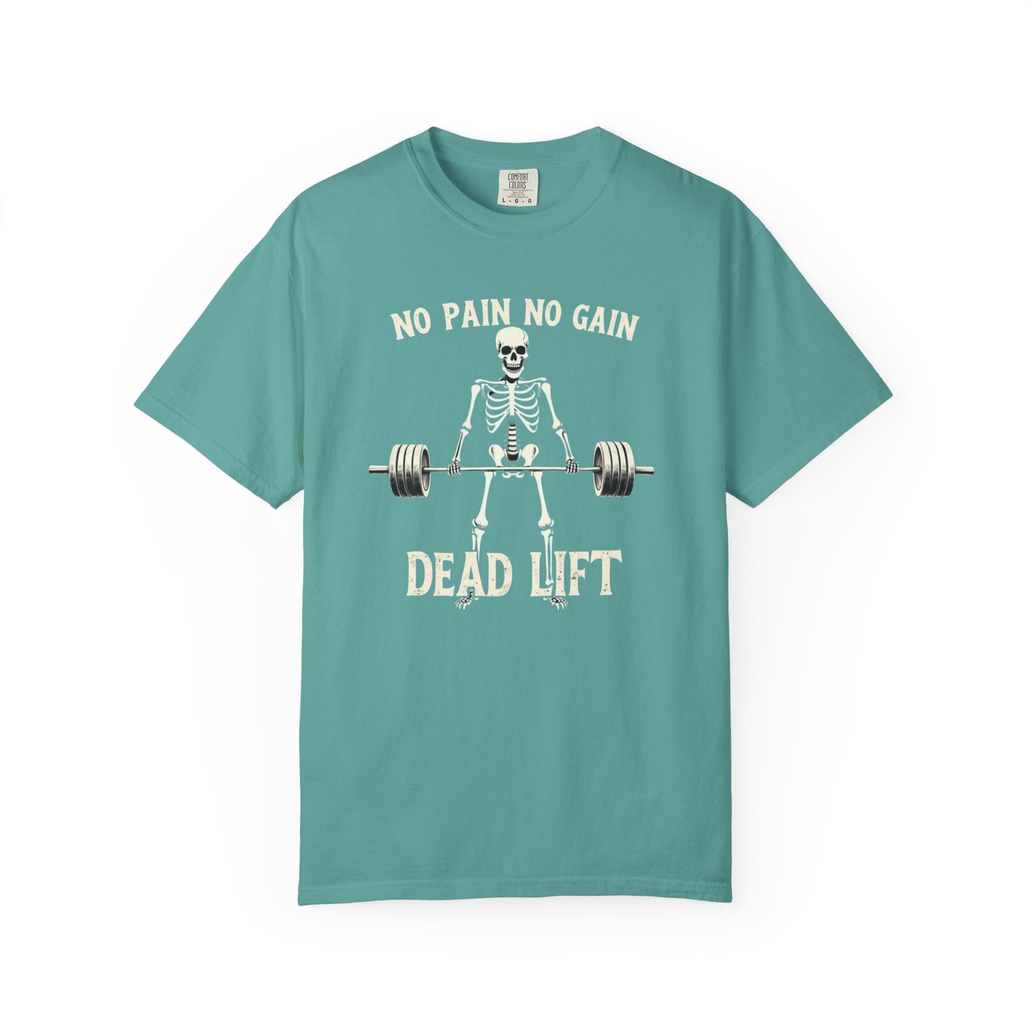 Deadlift Skeleton T-Shirt — “No Pain No Gain” Weightlifting Gym Tee