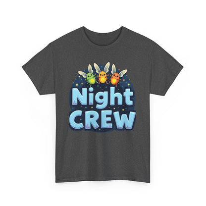 Night Crew Unisex Heavy Cotton Tee, Comfortable Graphic Tee, Great for Parties, Casual Wear, Gift for Friends, Summer Events - Psychonaut Swag