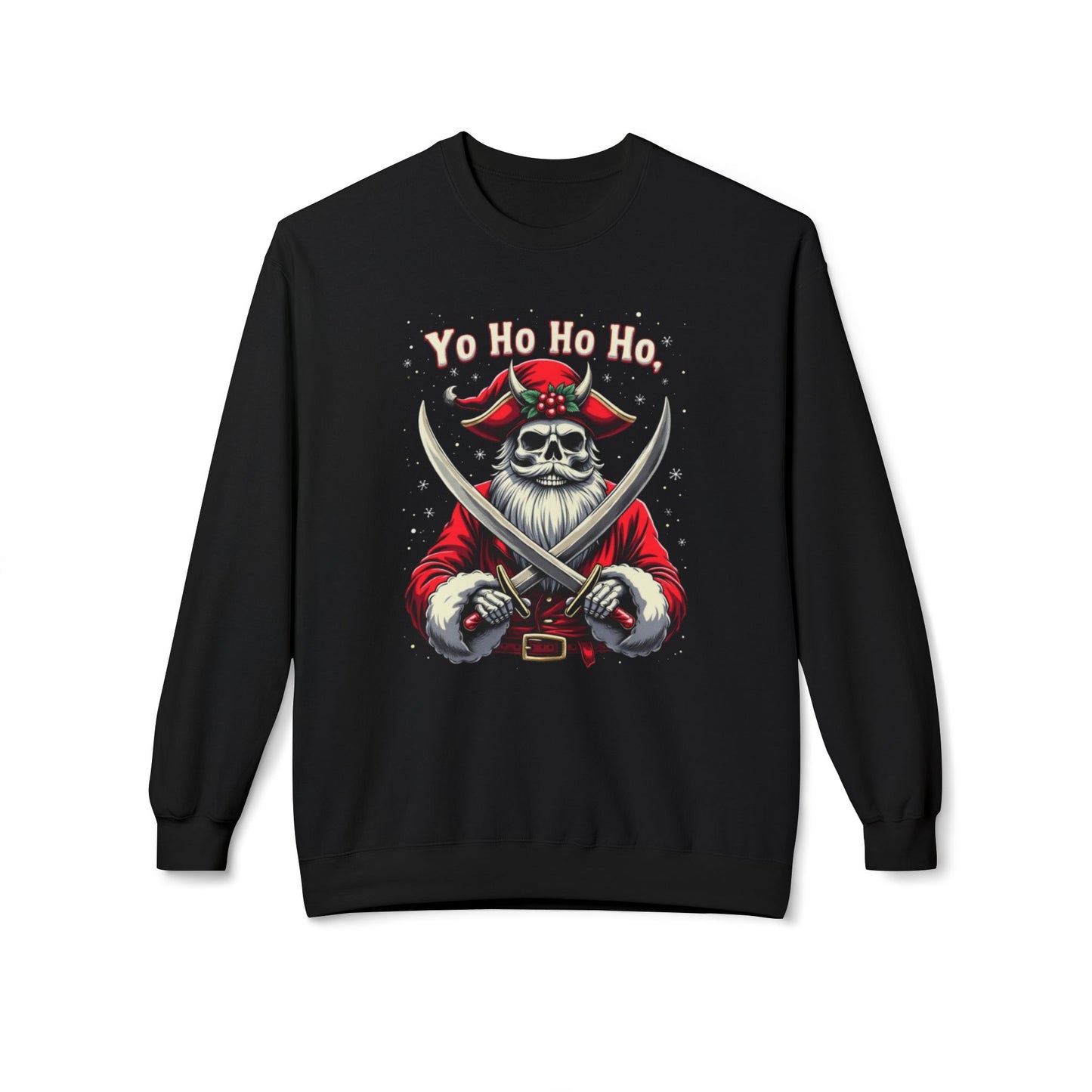 Pirate Christmas, Shiver Season, Unisex Midweight Softstyle Fleece Crewneck Sweatshirt