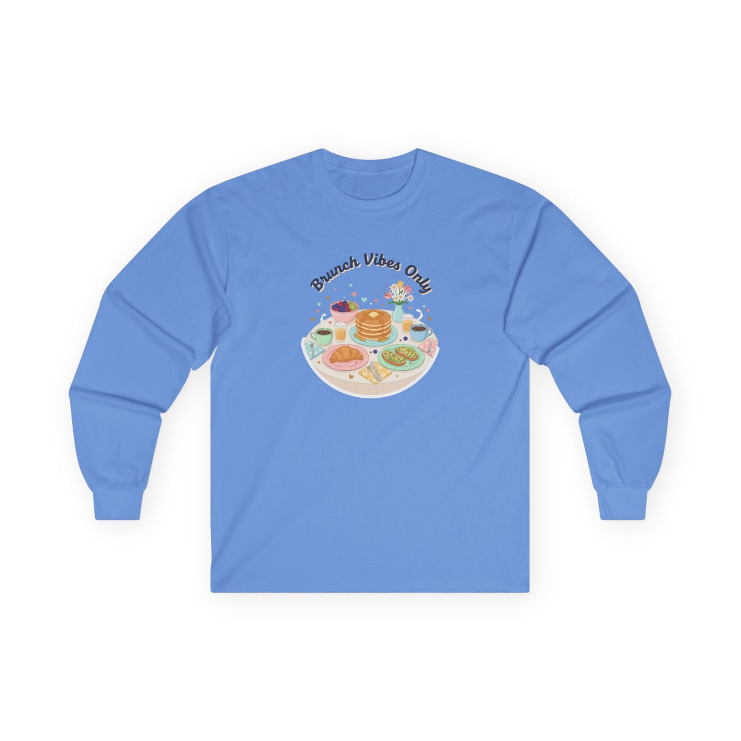 Brunch Vibes Long Sleeve Tee — Cute Breakfast Graphic Shirt