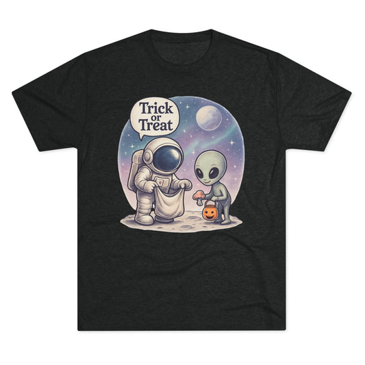 Space Trick or Treat Crew Tee, Halloween T-Shirt, Space Theme Shirt, Unisex Graphic Tee, Fun Costume Tee, Gift for Space Lovers