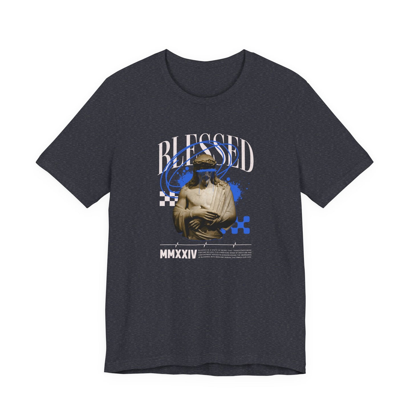 Blessed Statue Graphic Tee — Vintage Aesthetic Rome MMXXIV T-Shirt
