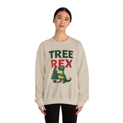 Tree Rex Christmas Sweatshirt — Funny Dino Holiday Crewneck