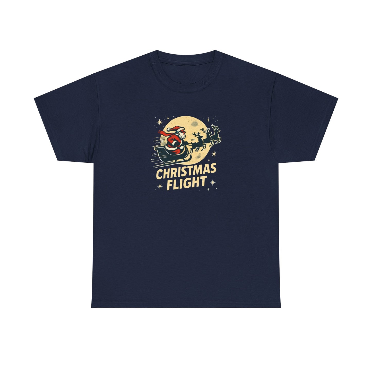 Christmas Flight T-Shirt — Santa Sleigh Retro Holiday Graphic Tee