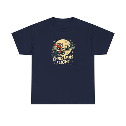Christmas Flight T-Shirt — Santa Sleigh Retro Holiday Graphic Tee