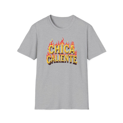 Hot Chick, Flame T-Shirt, Trendy Graphic Tee, Chica Caliente Shirt, Gift for Her, Summer Fashion, Casual Style - Psychonaut Swag