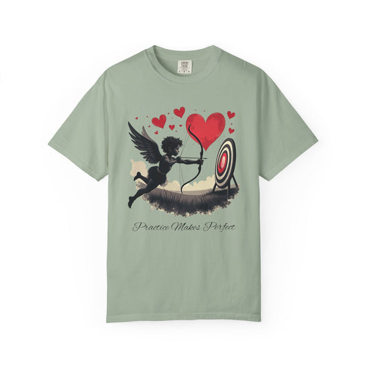 Cupid, Practice Makes Perfect, T-Shirt — Romantic Valentine Love Tee