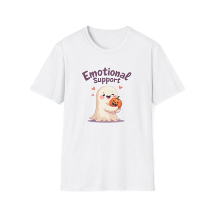 Emotional Support Ghost T-Shirt — Cute Halloween Pumpkin Comfort Tee
