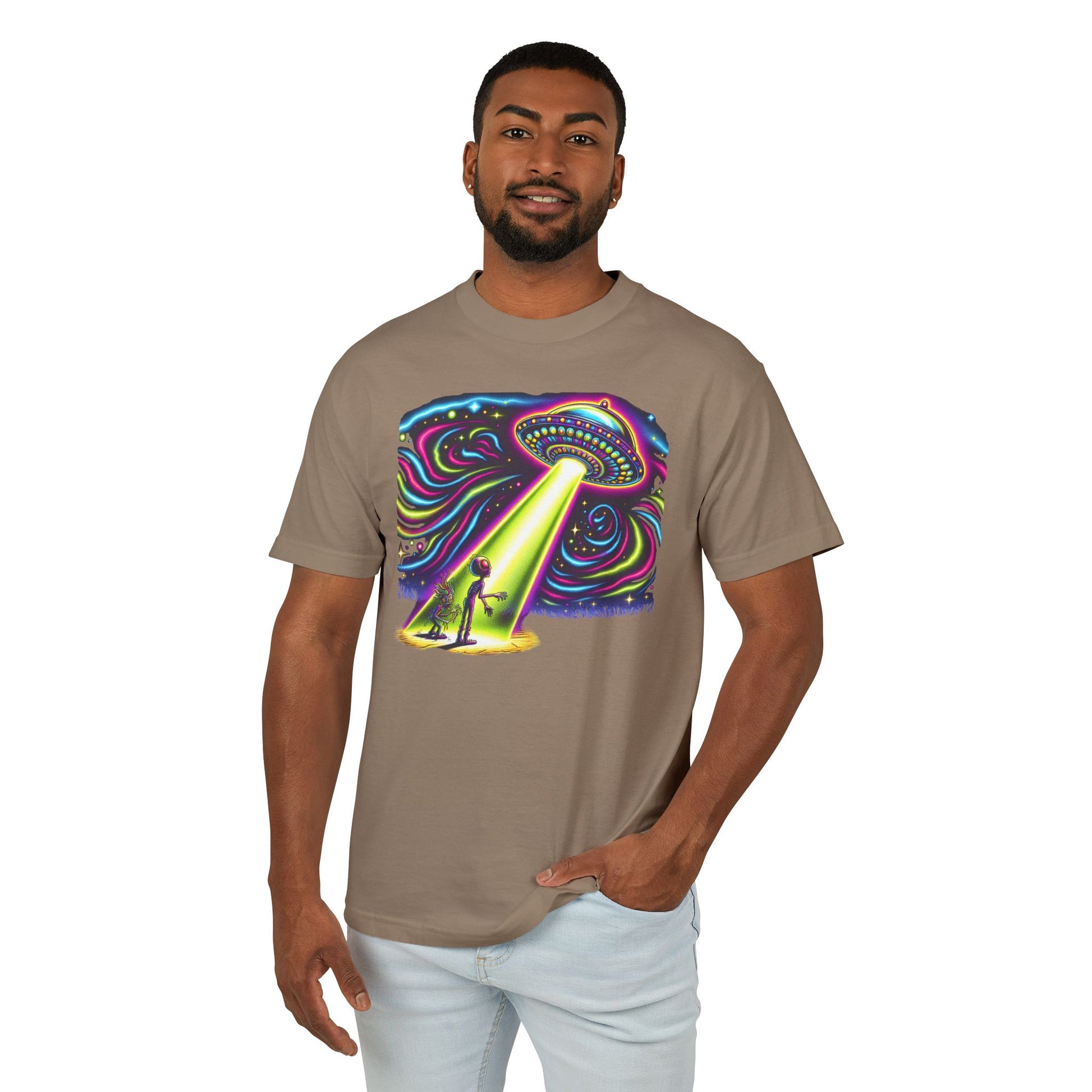 A Wild Trip, UFO sighting, Unisex Garment-Dyed Heavyweight Cotton Tee - Psychonaut Swag