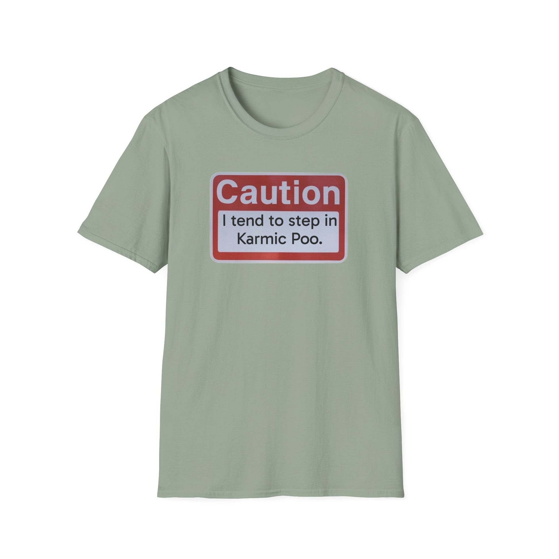 Caution, Karmic Poo, Unisex Softstyle T-Shirt - Psychonaut Swag
