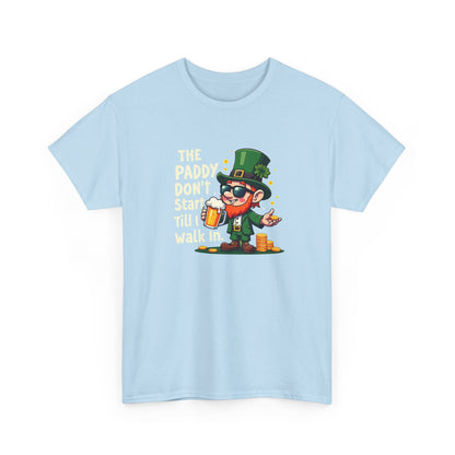 St. Patrick's Day Leprechaun Tee — "The Paddy Don't Start Till I Walk In"