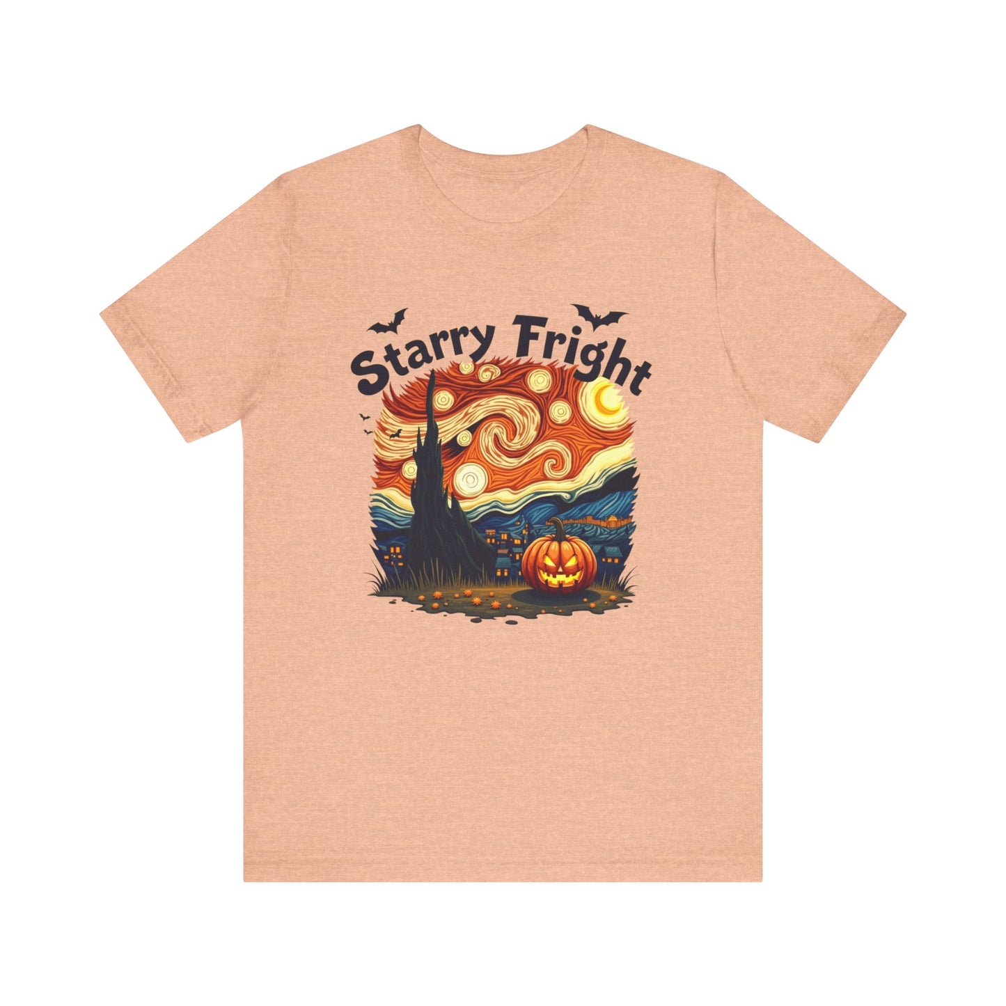 Starry Fright Halloween Tee, Unisex Ghost Graphic Shirt, Spooky Fall Fashion, Halloween Costume Tee, Pumpkin Art T-Shirt, Gift for [...]