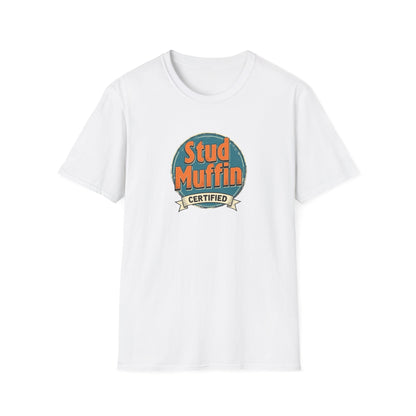 Stud Muffin Unisex Softstyle T-Shirt | Funny Gift for Dads, Birthdays, Father's Day, Casual Wear, Graphic Tee - Psychonaut Swag