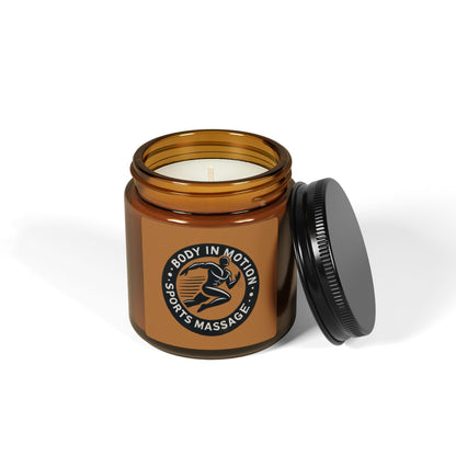 Sports Massage, Aromatherapy Soy Candle — 'Body in Motion' Sports Massage Scented Amber Jar