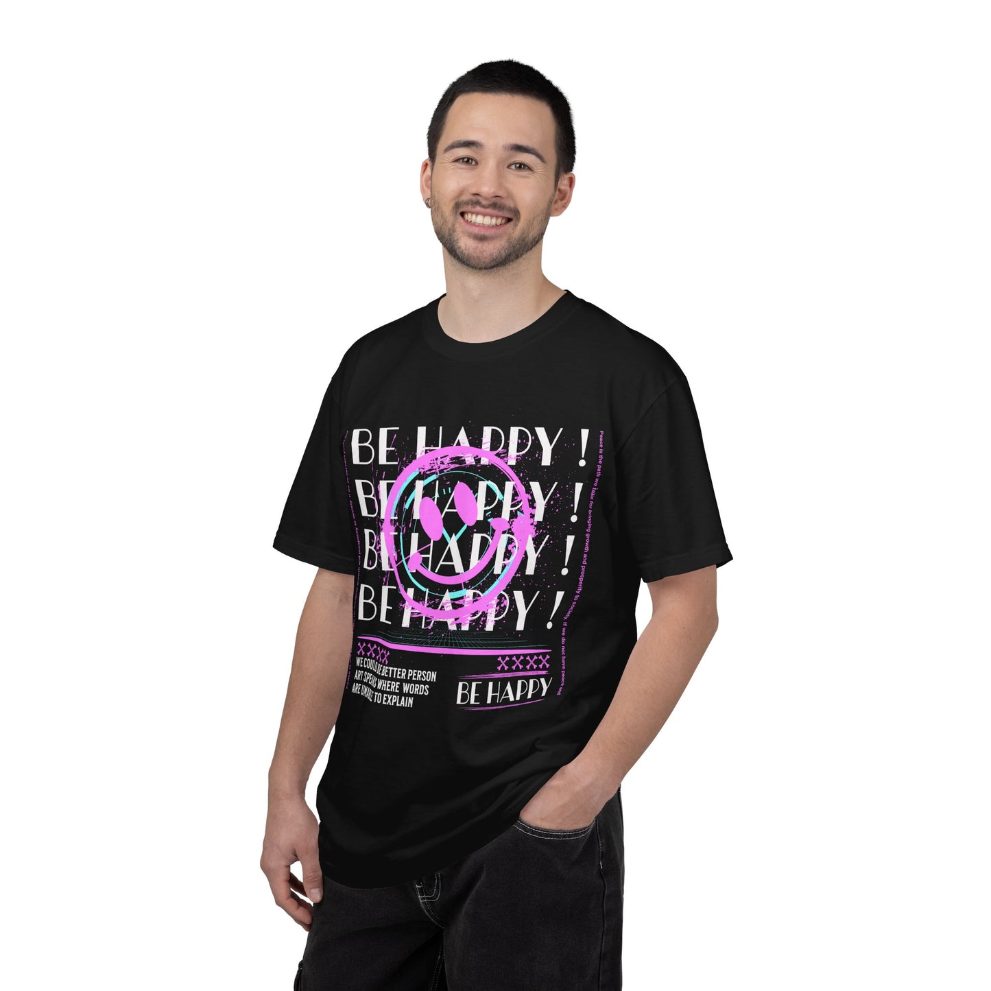 Be Happy, Unisex Garment-Dyed T-shirt