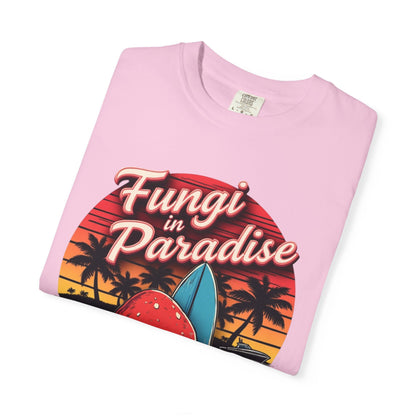Fungi in Paradise Design, Relaxed Tee, Vintage Style Shirt, Gift for Nature Lovers, Eco-Friendly Apparel - Psychonaut Swag