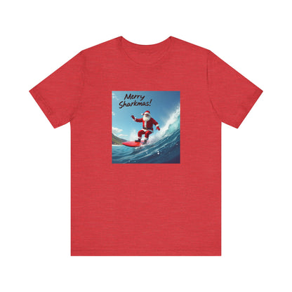 Merry Sharkmas Surfing Santa T-Shirt