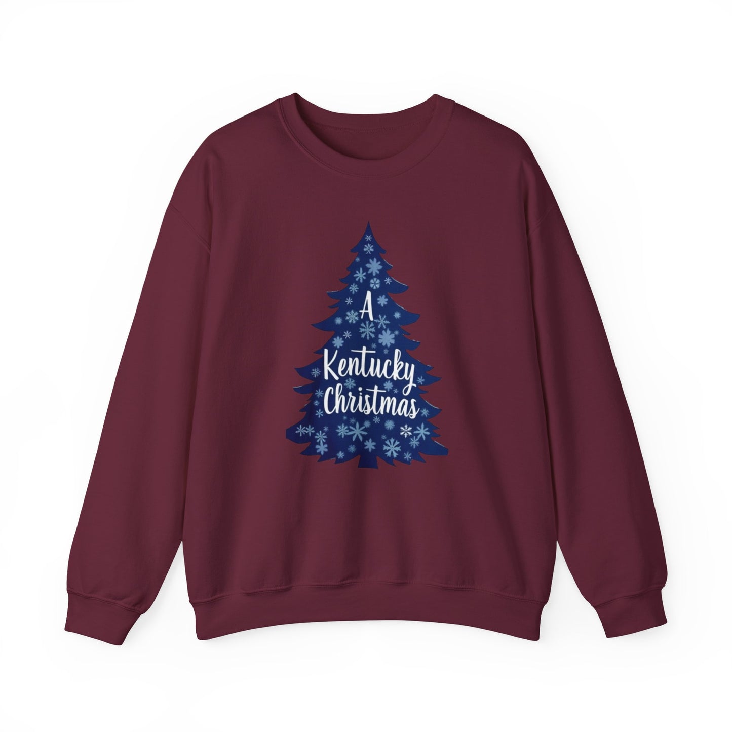 Kentucky Christmas Sweatshirt — Blue Plaid Tree Holiday Crewneck