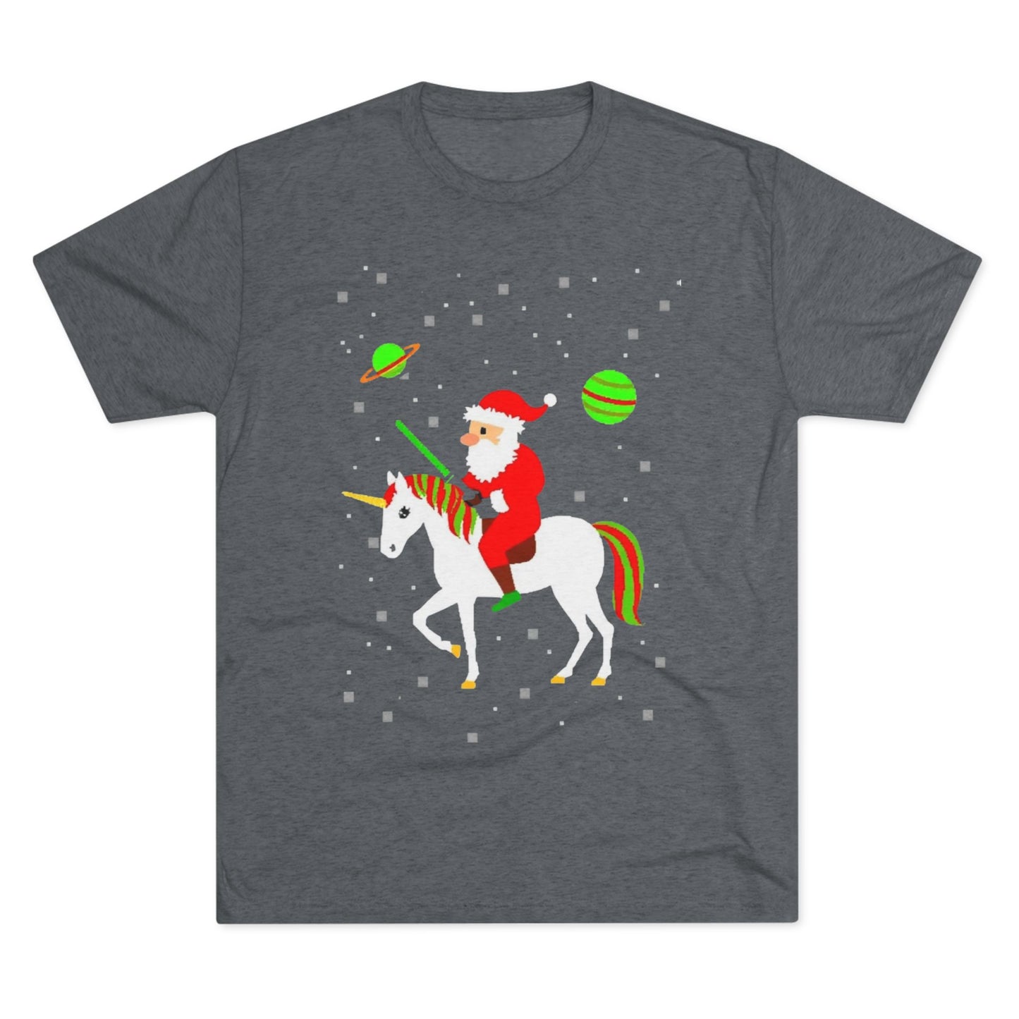 Christmas Space Santa Riding Unicorn T‑Shirt