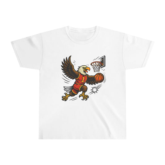 Youth Basketball Eagle Tee, Kids Sports Shirt, Cool Graphic T-Shirt, Gift for Young Athletes, Birthday Gift for Boys/Girls, Gym Apparel