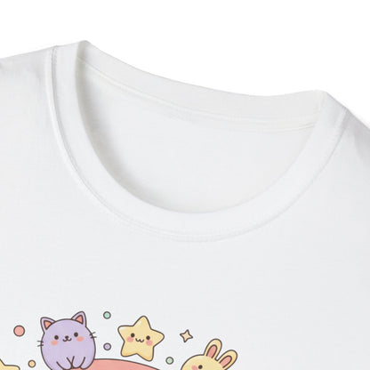 Stay Cute and Bright Rainbow T-Shirt — Kawaii Animal Graphic Tee