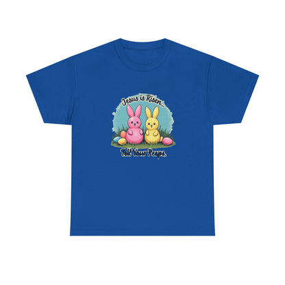 Easter T-Shirt — "Jesus Is Risen, Tell Your Peeps" Cute Peeps Bunny Tee