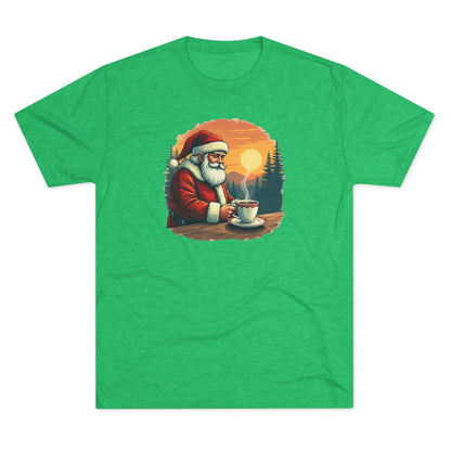 Santa Coffee Tee — Vintage Holiday Santa Drinking Coffee T-Shirt
