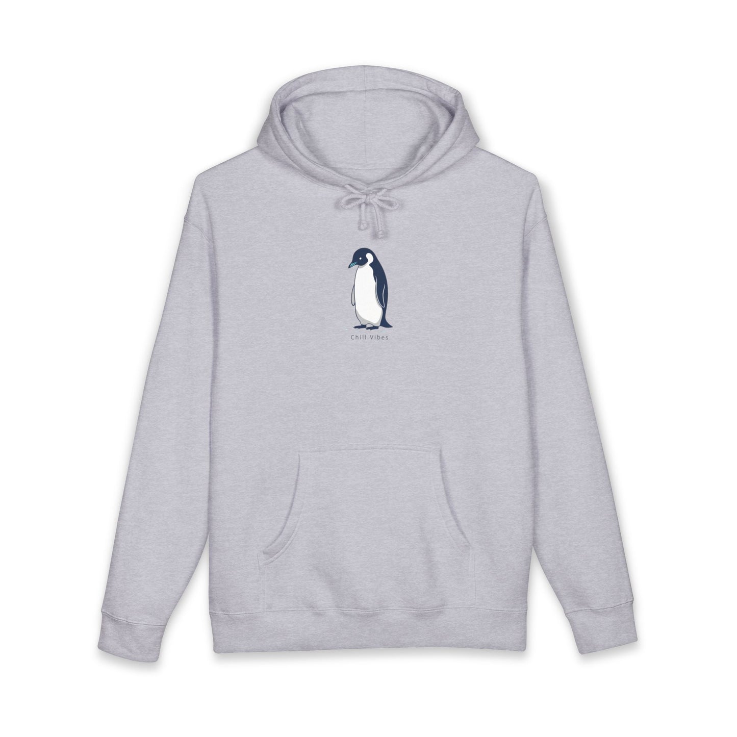 Penguin Chill vibes, Sketch Hoodie — Minimal Penguin Illustration Sweatshirt