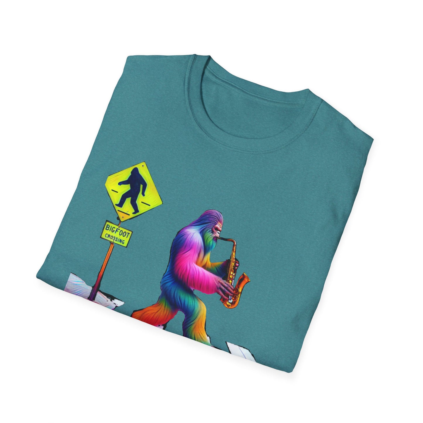 Sax-Squatch, Unisex Softstyle T-Shirt