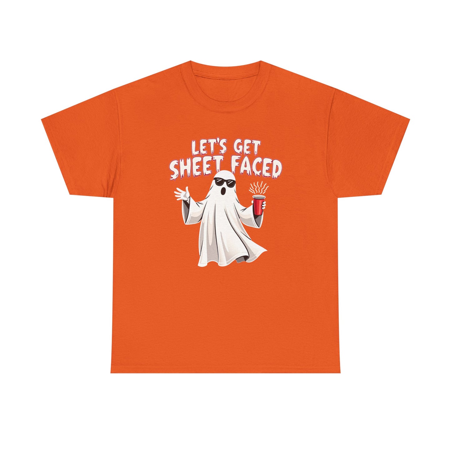 Let's Get Sheet Faced Ghost T‑Shirt — Funny Halloween Party Tee