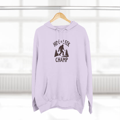 Hide & Seek Champ Hoodie — Bigfoot Sasquatch Graphic Pullover