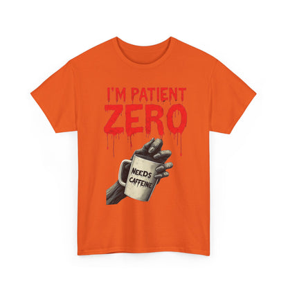 Patient Zero Unisex Heavy Cotton Tee, Horror T-Shirt, Halloween Apparel, Unique Graphic Tee, Casual Wear, Gift for Fans