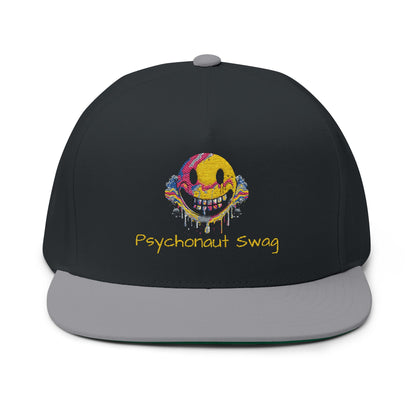 Trippy Smile Hat, Flat Bill Cap (Embroidery)