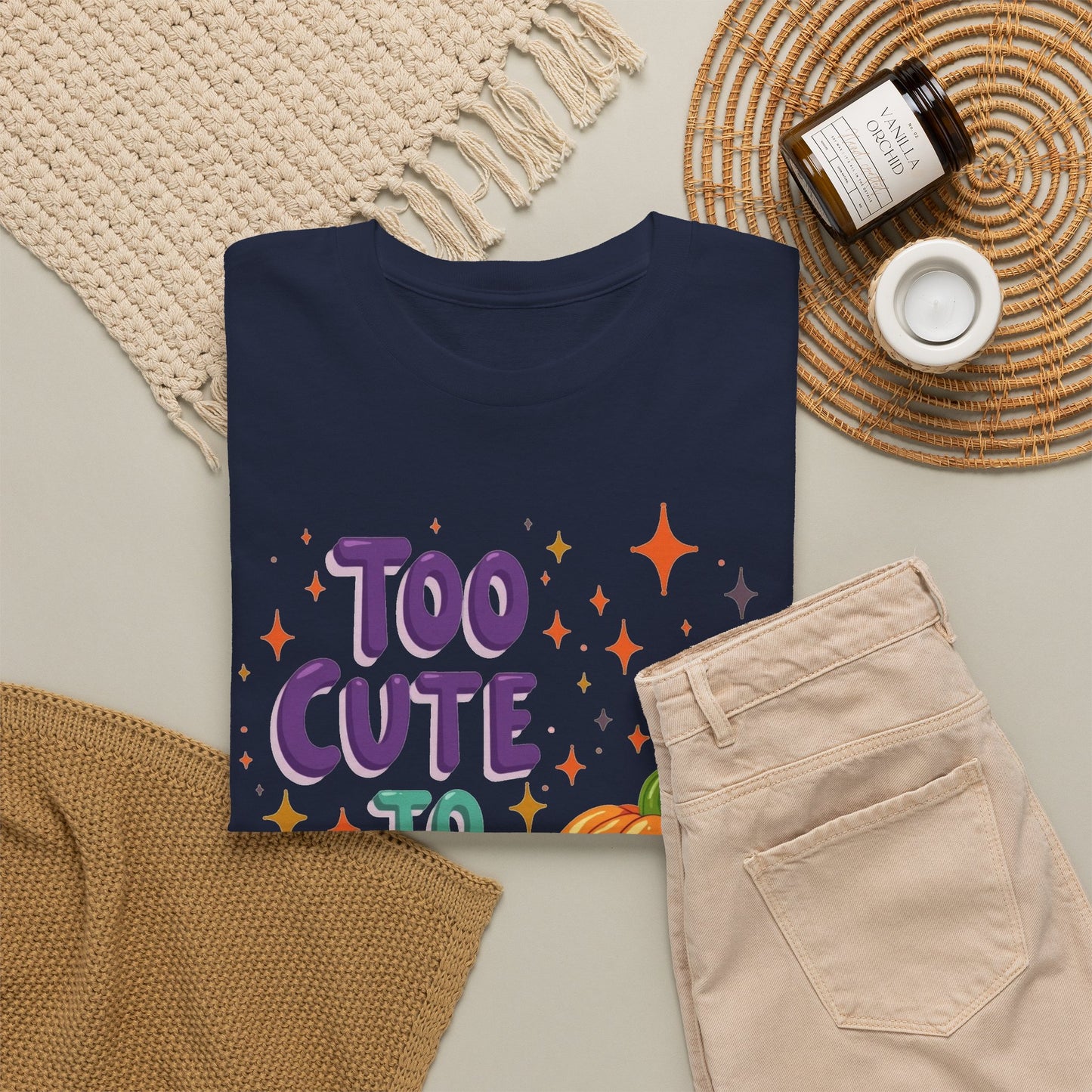 Too Cute to Spook Pumpkin T-Shirt — Cute Halloween Graphic Tee