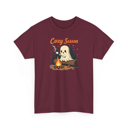 Cozy Season Tee — Cute Ghost Campfire Halloween T-Shirt