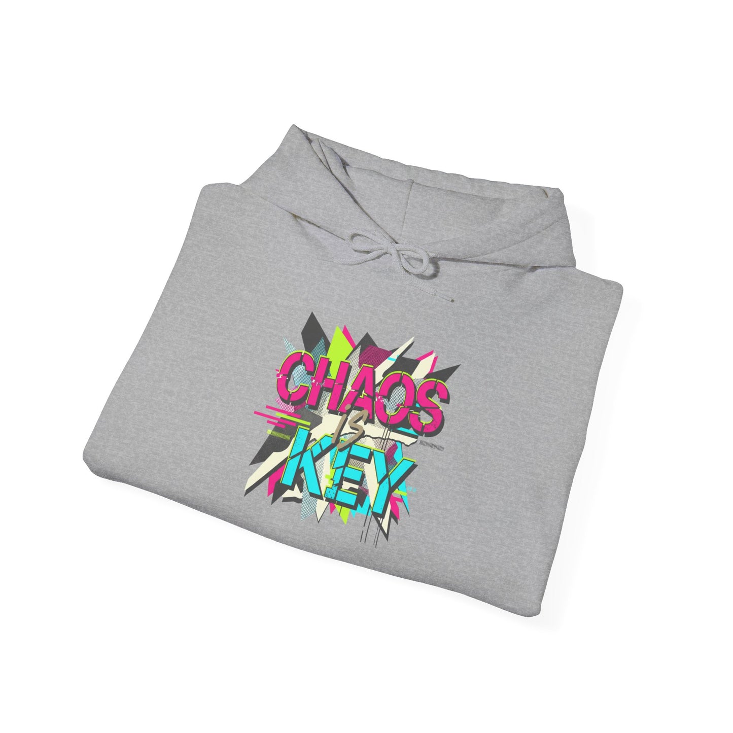 Chaos Key Hoodie — Retro Neon Graphic Pullover