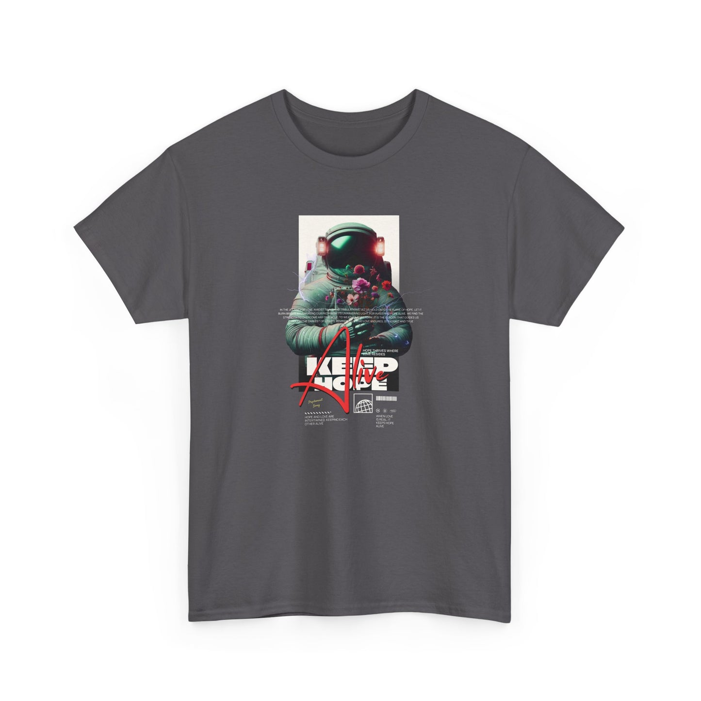 Keep Hope Alive, Astronaut Unisex Heavy Cotton Tee