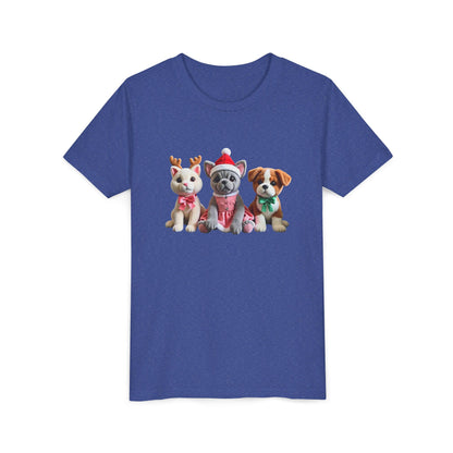 Kids Christmas Puppy Tee — Cute Festive Dogs in Santa Hats