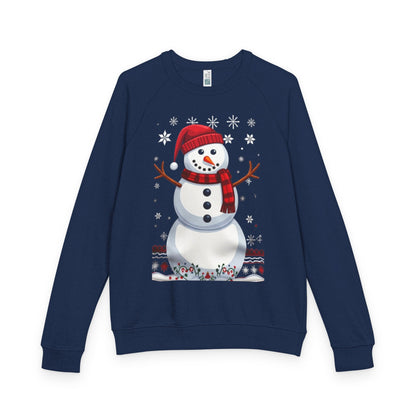 Snowman Holiday Crewneck — Snowy Season Raglan Sweatshirt