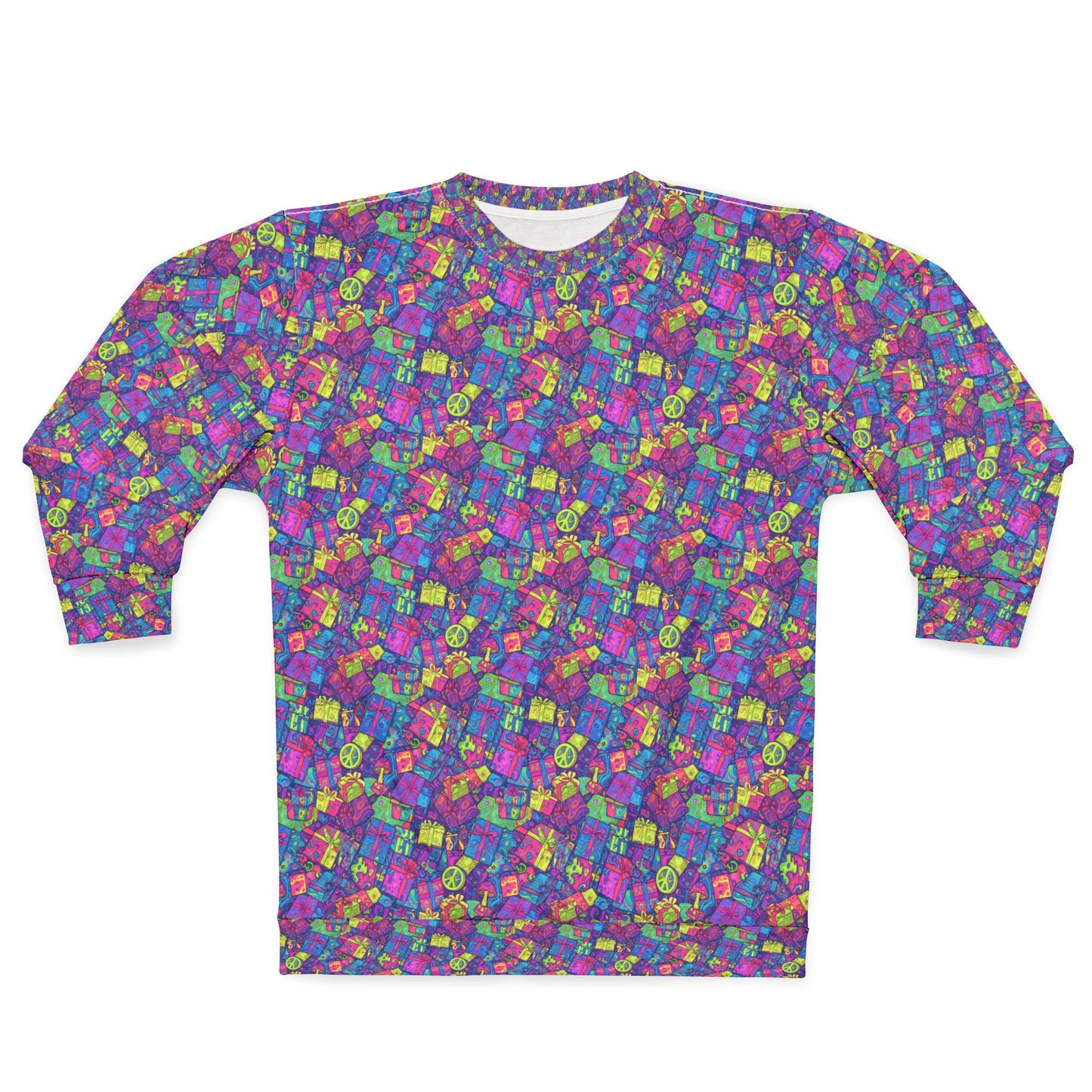 Retro 90's print Christmas Sweater, Unisex Sweatshirt (AOP)