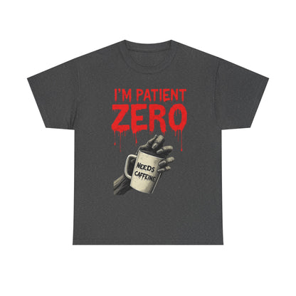 Patient Zero Unisex Heavy Cotton Tee, Horror T-Shirt, Halloween Apparel, Unique Graphic Tee, Casual Wear, Gift for Fans