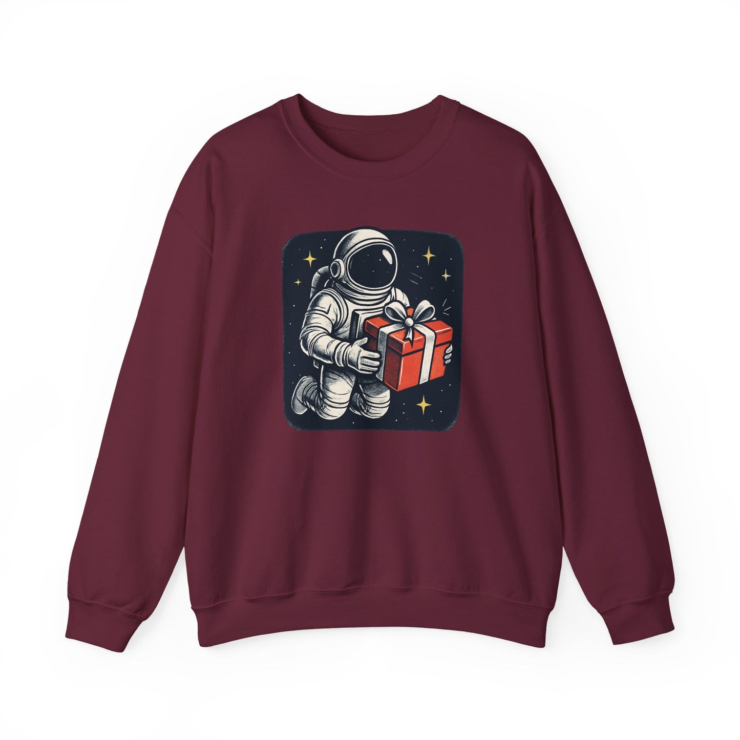 Astronaut holding Gift,  Unisex Heavy Blend™ Crewneck Sweatshirt