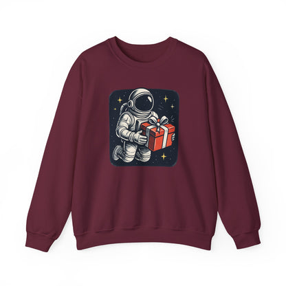 Astronaut holding Gift,  Unisex Heavy Blend™ Crewneck Sweatshirt