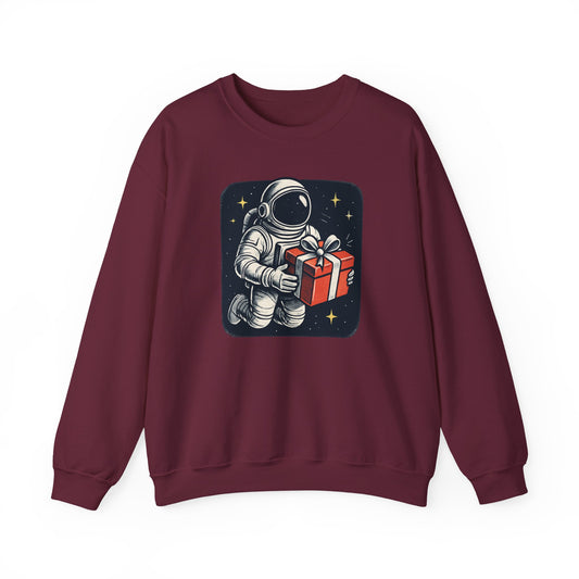 Astronaut holding Gift,  Unisex Heavy Blend™ Crewneck Sweatshirt