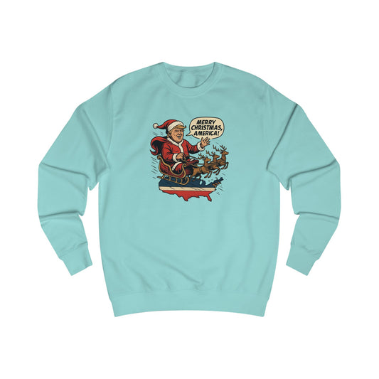Christmas over the USA Sleigh Sweatshirt — Vintage Holiday Graphic Sweatshirt