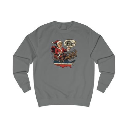 Christmas over the USA Sleigh Sweatshirt — Vintage Holiday Graphic Sweatshirt